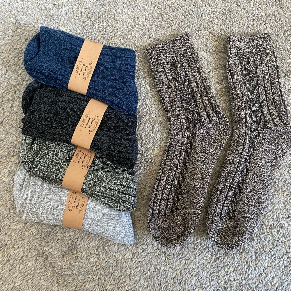 Cozy Knit Socks Set in Neutral Tones